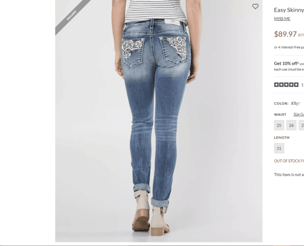 skinny jeans miss me jeans