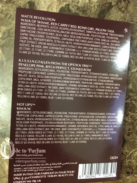 Charlotte Tilbury Lipstick Samples Card - 8 Shades 3 Formulas!