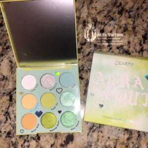 colourpop mint blue yellow aura & out