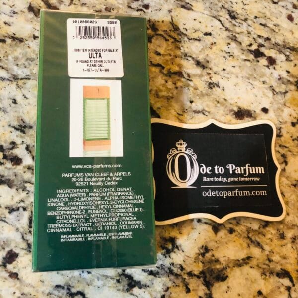 tsar van cleef & arpels back of box with ulta sticker