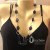 Blue and Silver Necklace Long Statement Comfortable