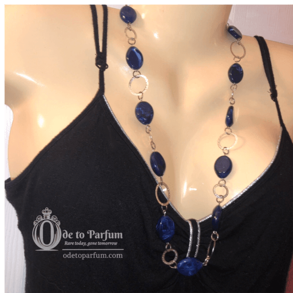 Blue and Silver Necklace Long Statement Comfortable