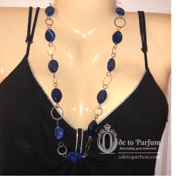 Blue and Silver Necklace Long Statement Comfortable