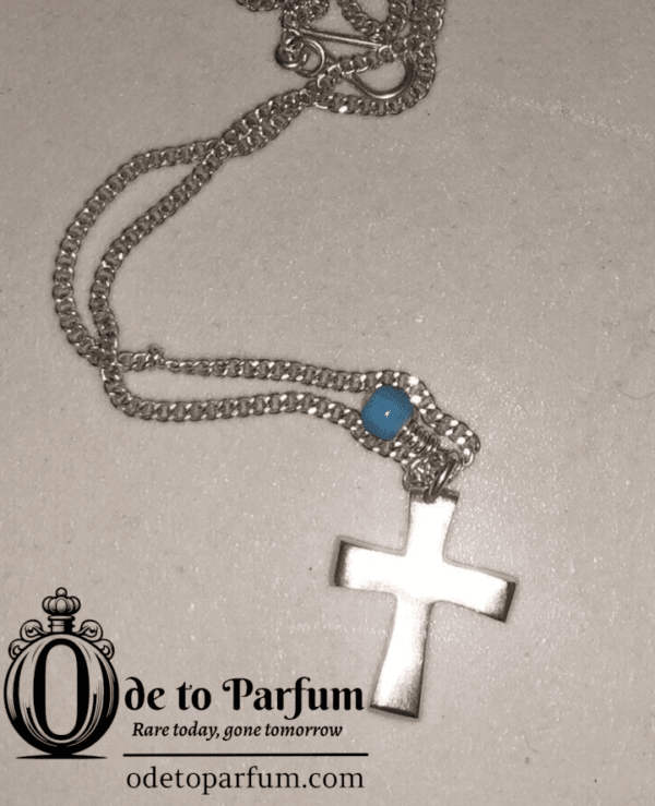 Cross Necklace Turquoise Silver Tone Pendand and Chain