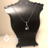 Heart Necklace Silver Tone Rhinestone Double Hearts