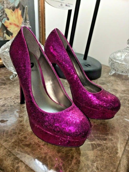 Barbie Shoes for Adults Heels G by GUESS Glitter Pink