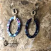 Oval Earrings Rhinestone Marbled Art Deco