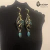 Lily Earrings Vintage Blue Turquoise Enamel