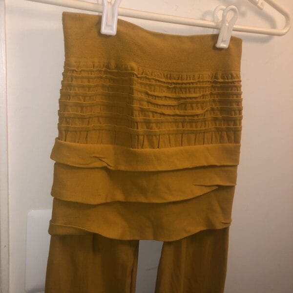 Y2K Foldover Leggings British Vintage Mustard Layered NEXT