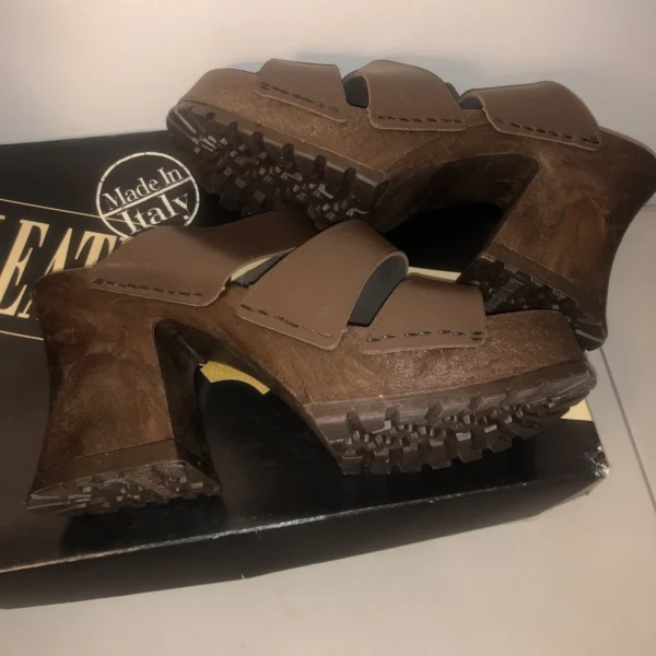 Y2K Shoes, NWT! Italian Leather Slide Wedge