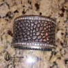 Cuff Bracelet w/ Rhinestones Pebbled Clamper