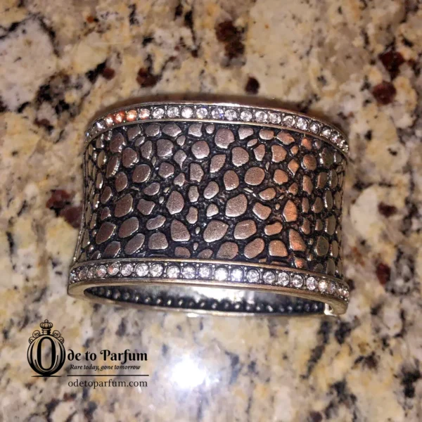 Cuff Bracelet w/ Rhinestones Pebbled Clamper