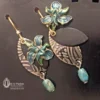 Lily Earrings Vintage Blue Turquoise Enamel