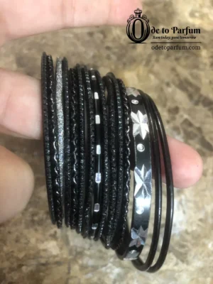 black and silver bracelet set