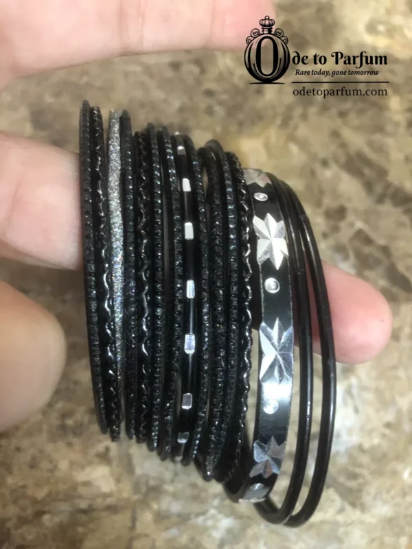 s-l1600 black and silver bracelet set