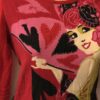 Red Sweater PARAMITA Hearts Spades Sz Large