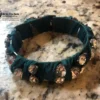 green bracelet J Crew with rhinestones
