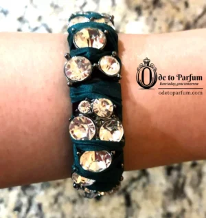 green bracelet J Crew with rhinestones