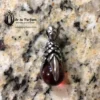 Glass Pendant Claw Red Ball Stainless Steel