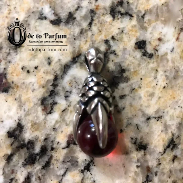 Glass Pendant Claw Red Ball Stainless Steel