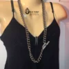 JUICY COUTURE Necklace Silver Chunky Pavé 👑 RARE
