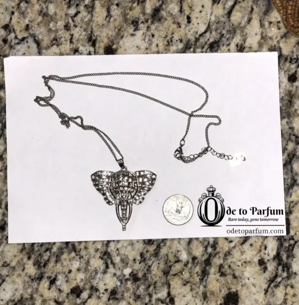 Silver Elephant Necklace Rhinestone Head 🐘 by etc!