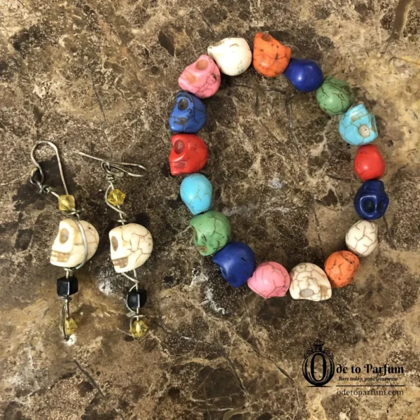 Pastel Goth Jewelry Skulls Bracelet Earrings