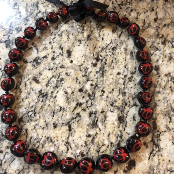 black and red necklace