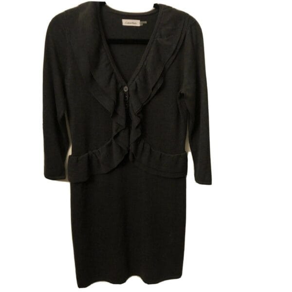 Sweater Dress CALVIN KLEIN Gray Career Sz Medium