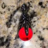 Glass Pendant Claw Red Ball Stainless Steel