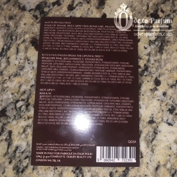Charlotte Tilbury Lipstick Samples Card - 8 Shades 3 Formulas!
