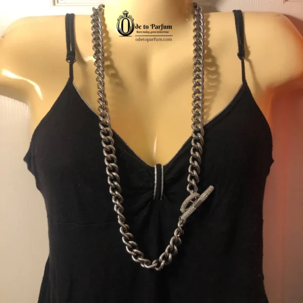 JUICY COUTURE Necklace Silver Chunky Pavé 👑 RARE