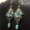 Lily Earrings Vintage Blue Turquoise Enamel