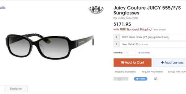 RX Sunglasses Juicy Couture BLACK LABEL