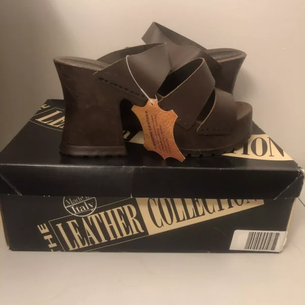 Y2K Shoes, NWT! Italian Leather Slide Wedge