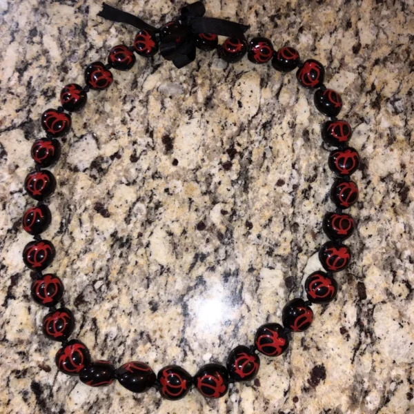 black and red necklace
