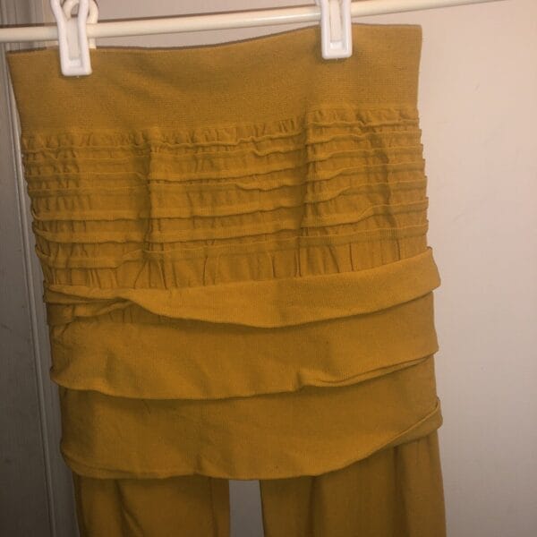 Y2K Foldover Leggings British Vintage Mustard Layered NEXT