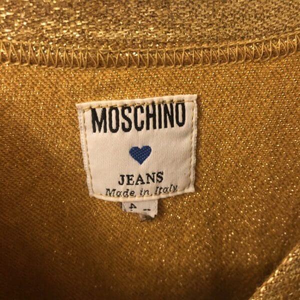 s-l1600 (4) Vintage MOSCHINO Bodysuit Logo 90's Gold Women’s Top