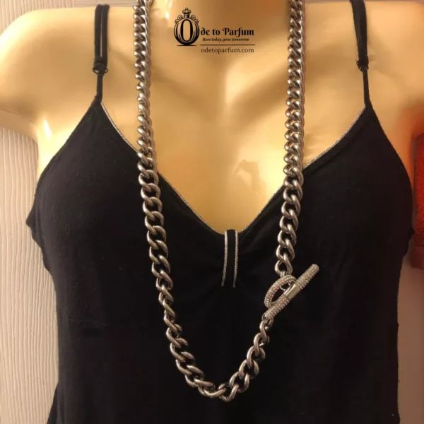 JUICY COUTURE Necklace Silver Chunky Pavé 👑 RARE