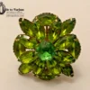 Green Ring Large Rhinestone Gems Adjustable