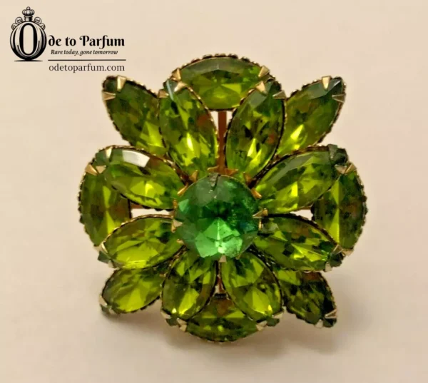 Green Ring Large Rhinestone Gems Adjustable