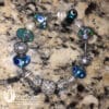pandora bracelet with blue and silver beads