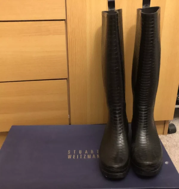 Stuart Weitzman Rain Boots AMAZONIA Pebbled