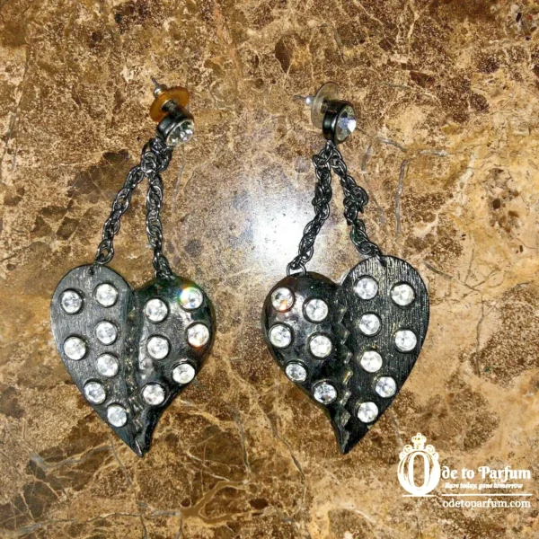 vintage betsey johnson punk heart earrings