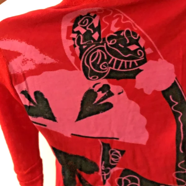 Red Sweater PARAMITA Hearts Spades Sz Large