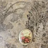 Locket Necklace ~ Vintage, with Gold Chain & Red Roses!