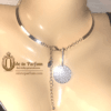 TRACI LYNN Jewelry Y-Drop Pavé Disc Choker