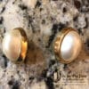 Vintage TRIFARI Earrings Signed Pearlescent Goldtone