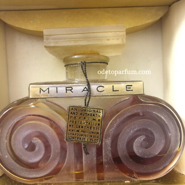 lentheric miracle perfume in box, very close-up photo