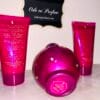 britney spears fantasy bundle: 1.7 fl oz eau de parfum spray, body souffle, and shower gel, bottom label and backs of gel + lotion pictured